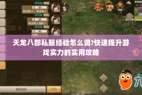 天龙八部私服经验怎么调?快速提升游戏实力的实用攻略 天龙八部私服经验怎么调?快速提升游戏实力的实用攻略