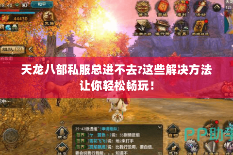 天龙八部私服总进不去?这些解决方法让你轻松畅玩！