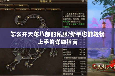 怎么开天龙八部的私服?新手也能轻松上手的详细指南 怎么开天龙八部的私服?新手也能轻松上手的详细指南