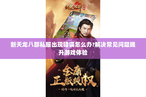 新天龙八部私服出现错误怎么办?解决常见问题提升游戏体验