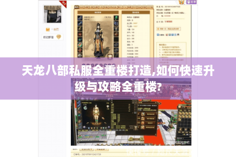 天龙八部私服全重楼打造,如何快速升级与攻略全重楼? 天龙八部私服全重楼打造,如何快速升级与攻略全重楼?