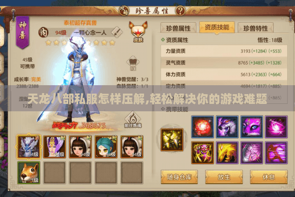 天龙八部私服怎样压解,轻松解决你的游戏难题