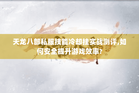 天龙八部私服技能冷却挂实战测评,如何安全提升游戏效率?