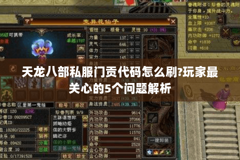 天龙八部私服门贡代码怎么刷?玩家最关心的5个问题解析 天龙八部私服门贡代码怎么刷?玩家最关心的5个问题解析