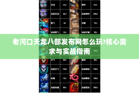 老河口天龙八部发布网怎么玩?核心需求与实战指南 老河口天龙八部发布网怎么玩?核心需求与实战指南