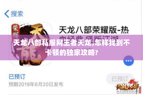天龙八部私服网王者天龙,怎样找到不卡顿的独家攻略?