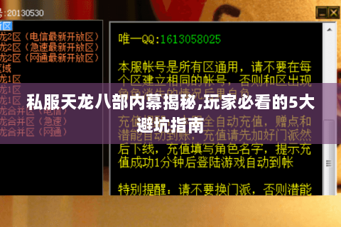 私服天龙八部内幕揭秘,玩家必看的5大避坑指南