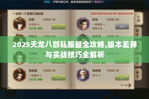 2025天龙八部私服最全攻略,版本差异与实战技巧全解析 2025天龙八部私服最全攻略,版本差异与实战技巧全解析