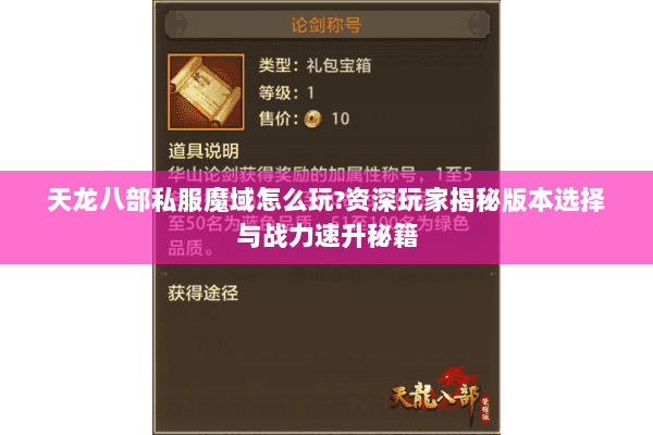 天龙八部私服魔域怎么玩?资深玩家揭秘版本选择与战力速升秘籍 天龙八部私服魔域怎么玩?资深玩家揭秘版本选择与战力速升秘籍