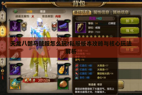 天龙八部马贼服怎么玩?私服版本攻略与核心玩法解析 天龙八部马贼服怎么玩?私服版本攻略与核心玩法解析