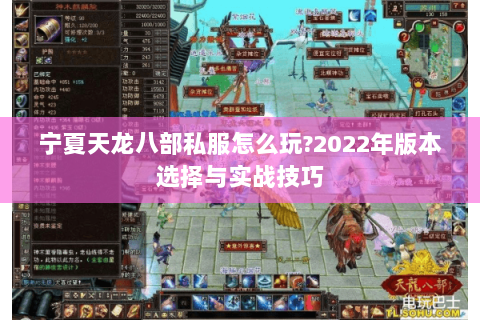 宁夏天龙八部私服怎么玩?2022年版本选择与实战技巧 宁夏天龙八部私服怎么玩?2022年版本选择与实战技巧