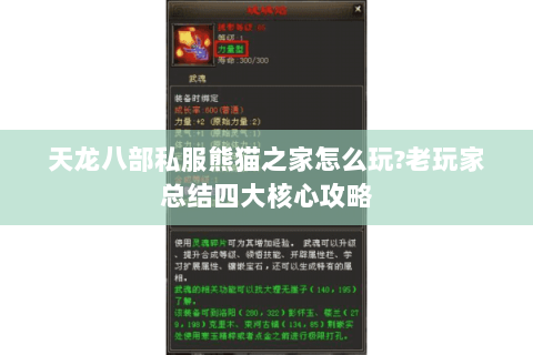 天龙八部私服熊猫之家怎么玩?老玩家总结四大核心攻略 天龙八部私服熊猫之家怎么玩?老玩家总结四大核心攻略