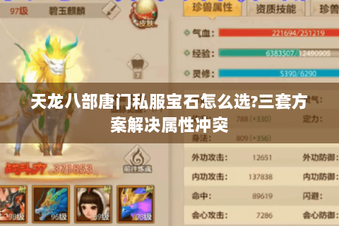 天龙八部唐门私服宝石怎么选?三套方案解决属性冲突 天龙八部唐门私服宝石怎么选?三套方案解决属性冲突