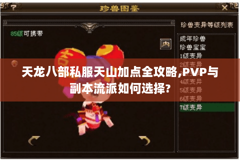 天龙八部私服天山加点全攻略,PVP与副本流派如何选择?