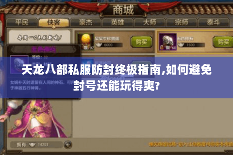 天龙八部私服防封终极指南,如何避免封号还能玩得爽?