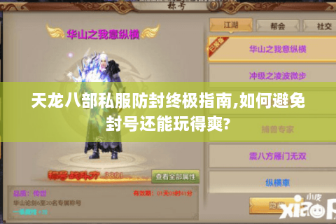 天龙八部私服防封终极指南,如何避免封号还能玩得爽?