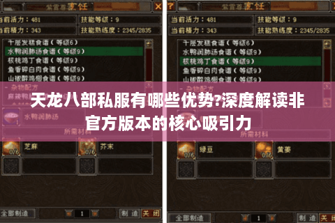 天龙八部私服有哪些优势?深度解读非官方版本的核心吸引力 天龙八部私服有哪些优势?深度解读非官方版本的核心吸引力