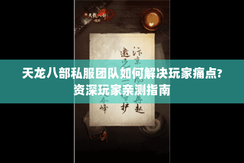 天龙八部私服团队如何解决玩家痛点?资深玩家亲测指南