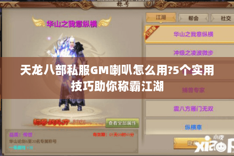 天龙八部私服GM喇叭怎么用?5个实用技巧助你称霸江湖 天龙八部私服GM喇叭怎么用?5个实用技巧助你称霸江湖