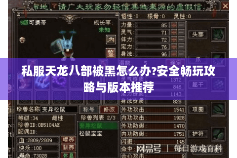 私服天龙八部被黑怎么办?安全畅玩攻略与版本推荐 私服天龙八部被黑怎么办?安全畅玩攻略与版本推荐