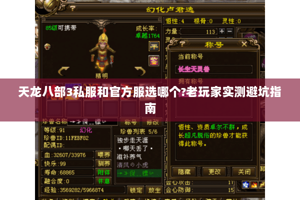 天龙八部3私服和官方服选哪个?老玩家实测避坑指南 天龙八部3私服和官方服选哪个?老玩家实测避坑指南