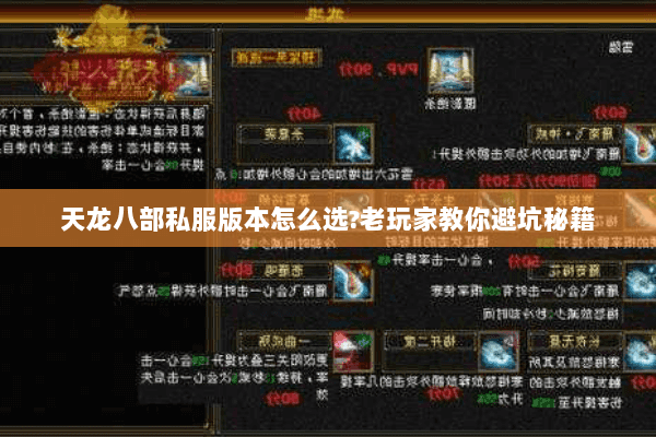 天龙八部私服版本怎么选?老玩家教你避坑秘籍 天龙八部私服版本怎么选?老玩家教你避坑秘籍