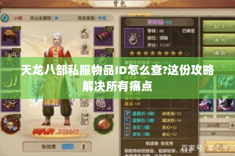 天龙八部私服物品ID怎么查?这份攻略解决所有痛点 天龙八部私服物品ID怎么查?这份攻略解决所有痛点