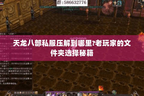 天龙八部私服压解到哪里?老玩家的文件夹选择秘籍 天龙八部私服压解到哪里?老玩家的文件夹选择秘籍