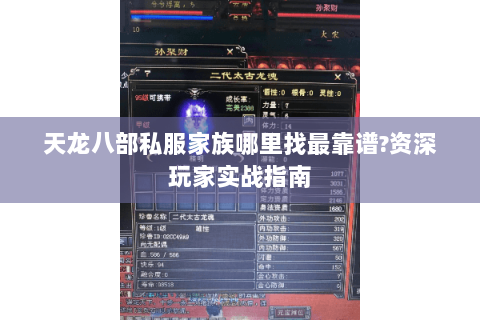 天龙八部私服家族哪里找最靠谱?资深玩家实战指南 天龙八部私服家族哪里找最靠谱?资深玩家实战指南