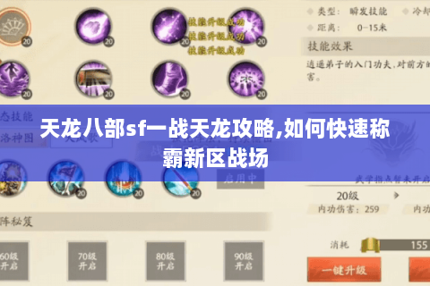 天龙八部sf一战天龙攻略,如何快速称霸新区战场