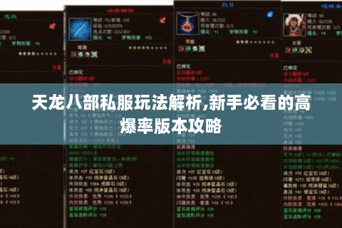 天龙八部私服玩法解析,新手必看的高爆率版本攻略 天龙八部私服玩法解析,新手必看的高爆率版本攻略