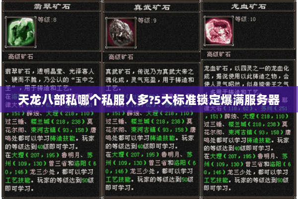 天龙八部私哪个私服人多?5大标准锁定爆满服务器 天龙八部私哪个私服人多?5大标准锁定爆满服务器