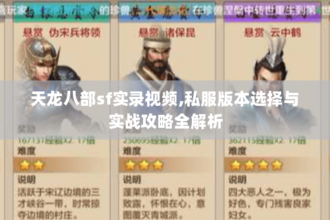 天龙八部sf实录视频,私服版本选择与实战攻略全解析
