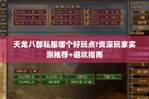 天龙八部私服哪个好玩点?资深玩家实测推荐+避坑指南 天龙八部私服哪个好玩点?资深玩家实测推荐+避坑指南
